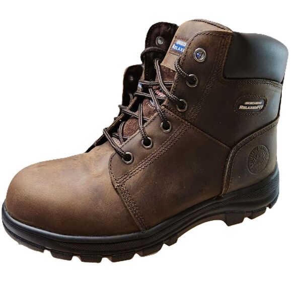 Skechers Workshire Peril Steel Toe Boots – Women's Size 10, Brown - Picture 1 of 9